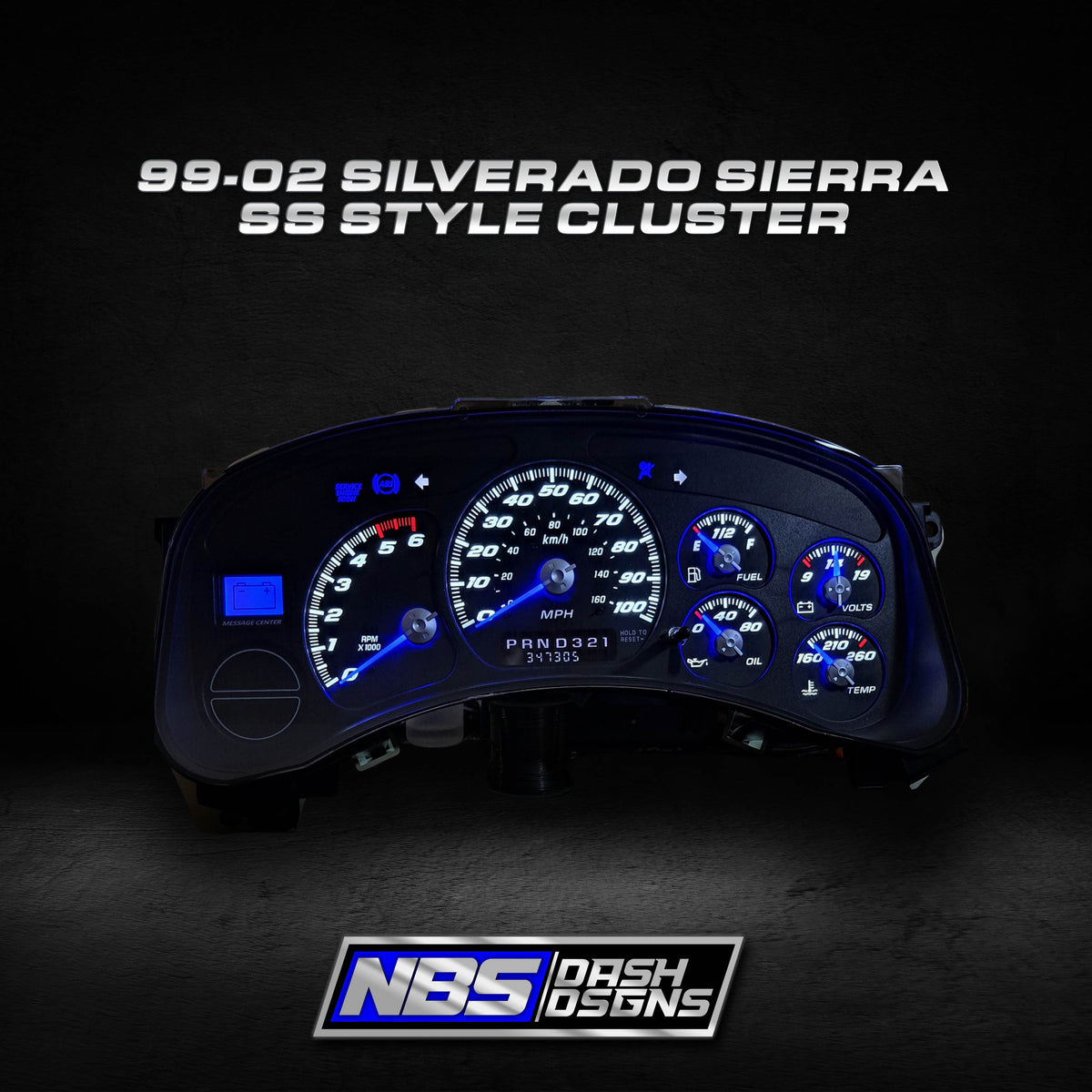 1999-2002 Silverado Sierra Black SS Cluster