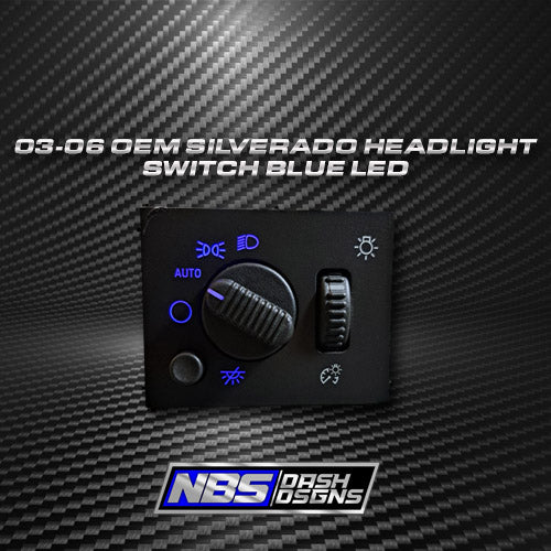 2003-2006 Silverado Sierra OEM Headlight Switch (Deep Blue Led)