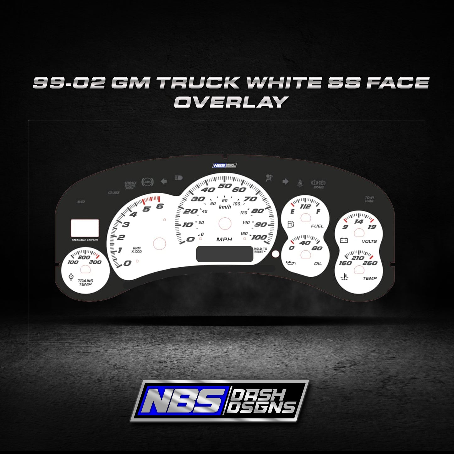 99-02 Gm Truck White SS Face Overlay (Led Edition)