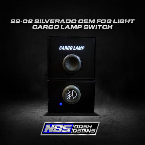 99-02 Silverado Sierra OEM Fog Light Cargolamp Switch (White Leds / New Overlays)