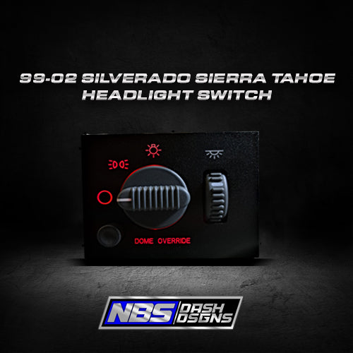 1999-2002 Silverado Sierra Headlight Switch (Red Led)