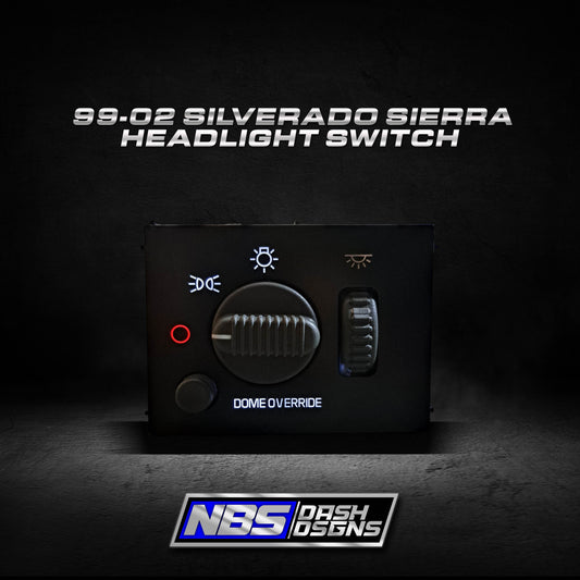 99-02 Silverado Sierra OEM Headlight Switch (Cold White Led & Red Center)
