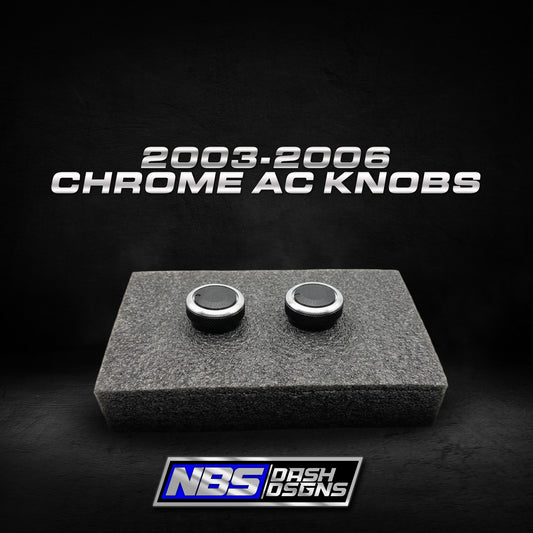 2003-2006 Silverado Sierra Manual AC Chrome Black Knobs