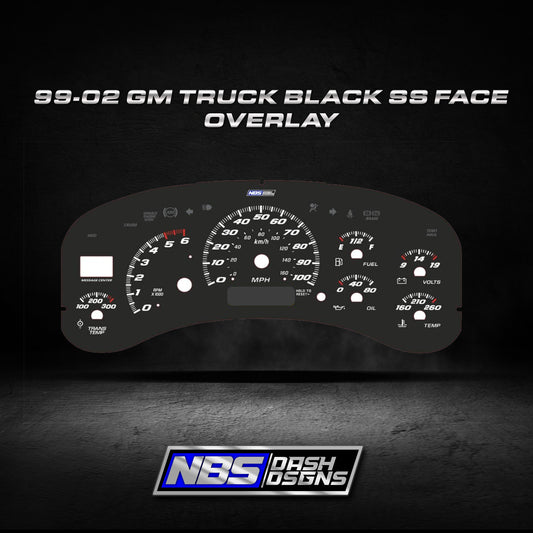 99-02 Silverado Sierra Black ⚫️ SS Face Overlay (Led Compatible)